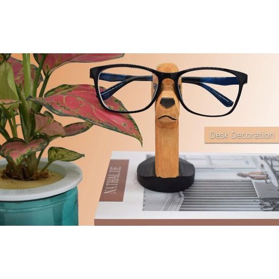 Handgemaakte vorm houtsnijwerk glazen glazen houder standaard zonnebril display standaard thuis bureau decoratie (Labrador Retriever)