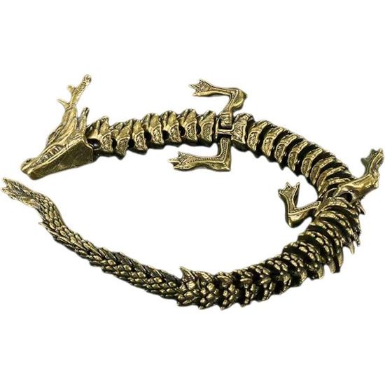 Koperdrakenbeeldje messing desktop Chinese draak figuur Fengshui-draak sculptuur Ambachten-Decoratie-Kantoor Ornament Geluks-Ornament Voor Nieuwjaarscadeau