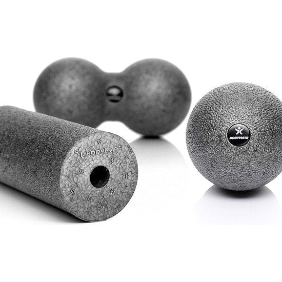 Fascia MINI-SET Carbon Grey - Mini Fascia-rol L15xD6cm, Ball D8cm en Duo Ball D8cm in een set