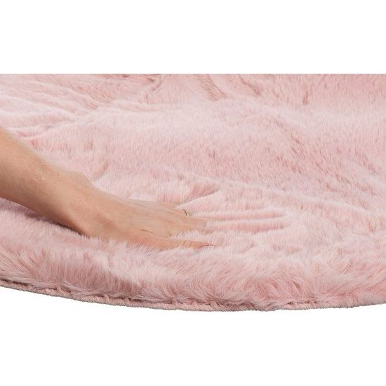 Brandsseller Badmat ca. Ø 90 cm knuffelvacht Roze