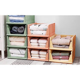 Set van 4 stapelbare opvouwbare opbergdozen voor kledingkast, kunststof kledingkast, kast, organizer, box, uittrekbaar als een lade, geschikt voor thuis, slaapkamer, keuken (groen)