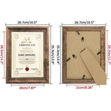 Rustieke fotolijst A4 (21 x 29,7 cm) set van 2, wand- en tafelfotolijst, bruin