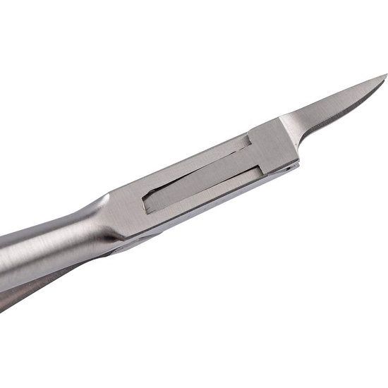 Nageltang hoektang 13 cm roestvrij staal puntig met slanke dunne rand voor moeilijk werk bij nagelplooien en ingegroeide teennagels