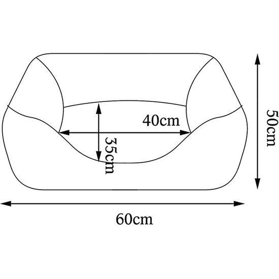 Hondenbed, hondenkussen, hondenmand met omkeerbaar kussen, gemêleerd, (S) 60x50 cm bruin