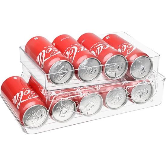 Koelkast Organisator Blikjesdispenser, Opvouwbare Drankblikjes Organisator, Opbergdoos Dozen voor Kasten, Vriezer, Bijkeuken, Koelkast Dranken Organisator voor Bier Frisdrank (XL)