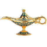 Aladdin Lamp, Metal Carved Hollow Legend Lamp Hollow Aladdin Magic Genie Light Desired Pot Decoration