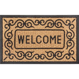 Kokosmat voor binnen en buiten, vuilvangmat, naturel, kokosmat voor buiten, weerbestendig en antislip, voor hal, terras, entree, 45 x 75 cm