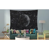 Sterrenhemel wandkleed maan zwart wandtapijt nacht hemel wanddoek sterrenbeelden psychedelisch tapijt 130 x 150 cm