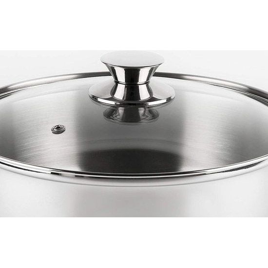 Inductie 18/10, roestvrijstalen kookpot, diameter 28 cm, zilver, 28 cm