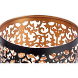 ZEYA XL lantaarn zwart goud metaal, 30 + 25 + 20 cm, set van 3, oosterse lantaarns, lantaarn ornament als aantrekkelijke decoratie woonkamer grote kandelaar, uniek cadeau voor Kerstmis