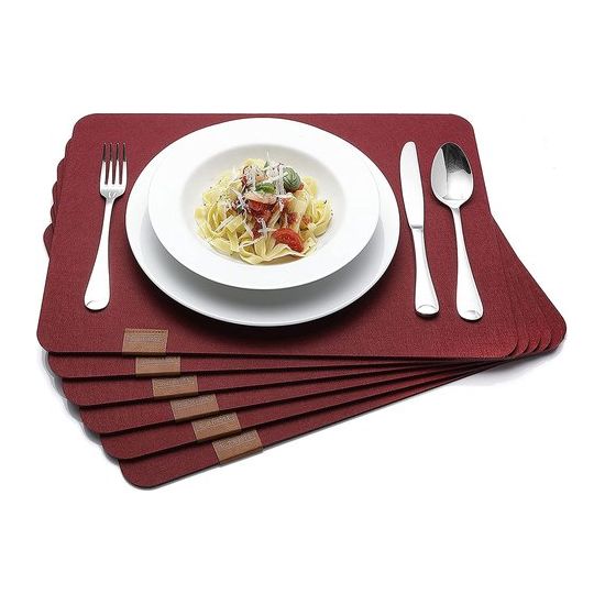 Tafelmatten Placemats met onderzetters Hittebestendig Krasbestendig Antislip Waterdicht Oliebestendig Wasbaar Veeg schoon Binnen Buiten Keuken Dineren Paasdecoratie (Grijs, 4)