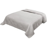 Sprei, bedsprei met geometrisch patroon, slaapkamer woondeken, zacht en huidvriendelijk, dekbed van microvezel met ultrasoon genaaid, gewatteerde deken voor bed, 170 x 210 cm, lichtgrijs