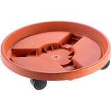 KADAX - Rolplantenstandaard, bloempotstandaard met wieltjes - plantenstandaard van kunststof, schotel voor het gemakkelijk transporteren van bloempotten - diameter 30,5 cm, Terracotta