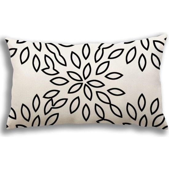 Set van 4 kussenslopen linnen kussenovertrekken, sierkussen, kussenslopen voor bank, tuinbed, bank, kussen, 30 x 50 cm (set van 4)