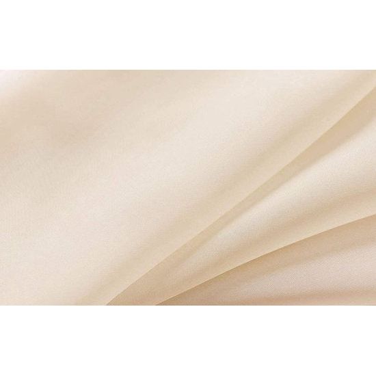 Set van 2 gordijnen, transparante gordijnset voor woonkamer, voile lusgordijn met loden afsluiting H x B 225 x 140 cm, crème