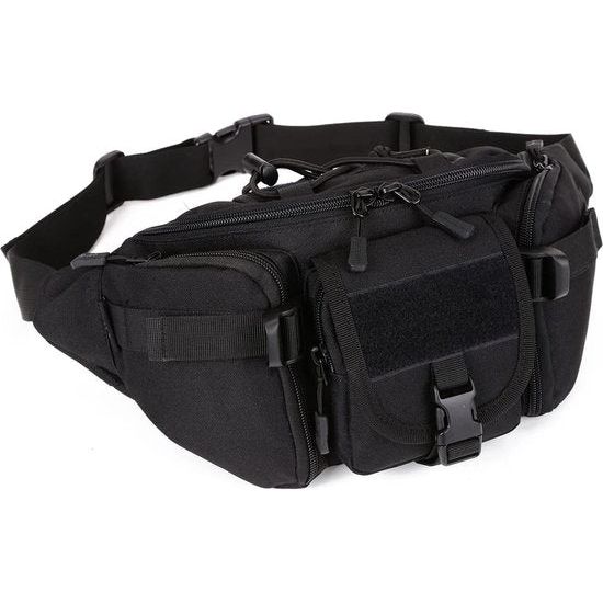 Tactische heuptas, Molle heuptas, waterafstotend, met ritssluiting, voor outdoor, lopen, reizen, wandelen, fietsen, kamperen, klimmen