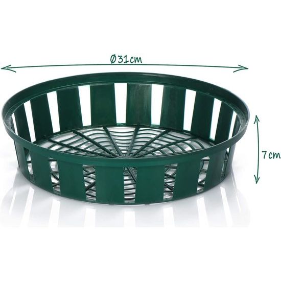 6 x plantenmanden voor bloemenuien, kweek-plantenschaal voor het planten en bewaren van uienplanten, grote groene uienmand (06 x plantenschaal - 31 cm)