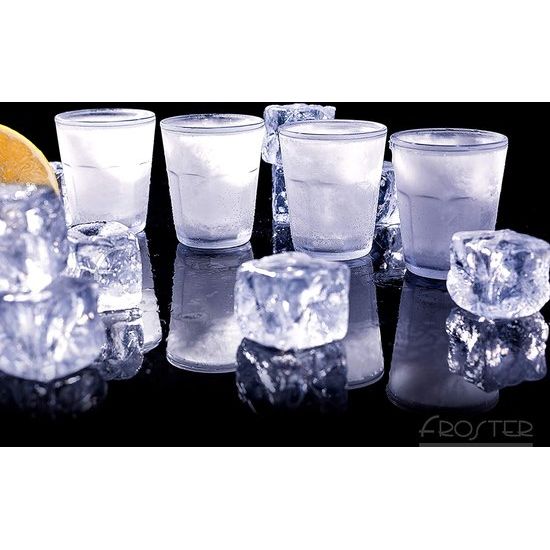 Froster Ice Shots - Set van 4 Shot Bril 50ml, Dubbelwandig, Acryl, Wodka Novelty Gift (Transparant)