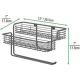 Keukenrolhouder - hoogwaardige papierrolhouder met geïntegreerd metalen kruidenrek - praktisch keukenhulpje voor wandmontage - grijs