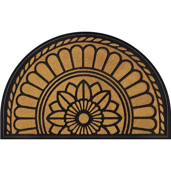 Deurmat 45 x 75 cm antislip entreemat robuuste deurmat vuilvangmat met rubberen coating voor buitengebruik geel