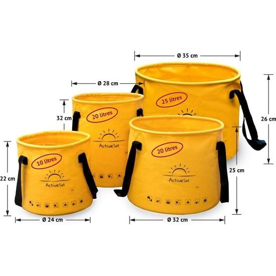 vouwemmer 25L, robuust, opvouwbaar, licht, ruimtebesparend voor vakantie, tuin, outdoor, vissen en kamperen, veelzijdig