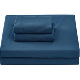 100% katoenen eenpersoonslakenset, eenpersoons hoeslaken 180 x 200 cm, bovenlaken 250 x 280 cm, 2 kussenslopen 50 x 80 cm - marineblauw