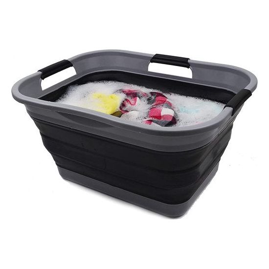 Opvouwbare plastic wasmand 30L Opvouwbare opbergbak Organizer Ruimtebesparende mand Watercapaciteit 24L