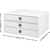 3-delige ladebox voor DIN A4, met greepgat, poeder, 343 x 250 x 185 mm, 1 stuk 3-delige ladebox voor DIN A4, met handgreep, gepoedercoat, 343 x 250 x 185 mm, 1 stuk