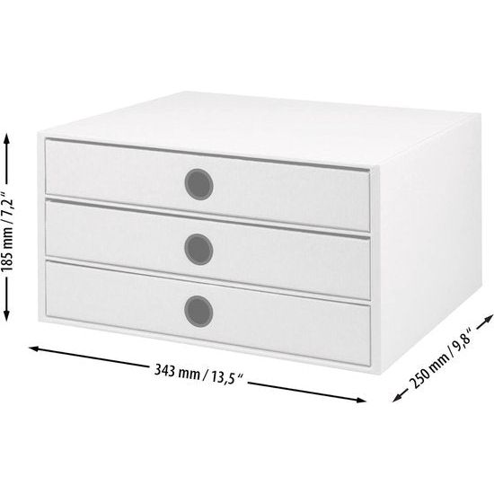 3-delige ladebox voor DIN A4, met greepgat, poeder, 343 x 250 x 185 mm, 1 stuk 3-delige ladebox voor DIN A4, met handgreep, gepoedercoat, 343 x 250 x 185 mm, 1 stuk