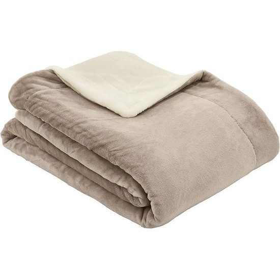 Doublesoft Knuffeldeken 150 x 200 - super knuffelig en warm, polyesterfleece deken beige crème