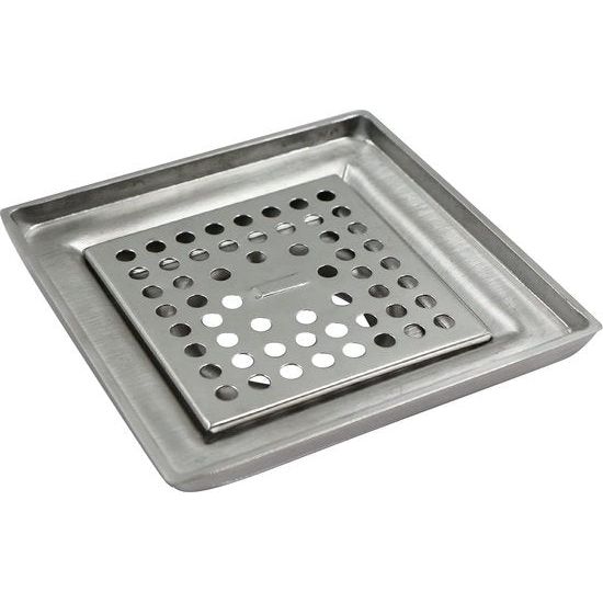 Bathroom Floor Drain Strainer Lid Grid Square Shower Drain Stainless Steel Anti Odour Shower Drain for Toilets, Bathrooms, Kitchens etc (100 x 100 mm, Silver)