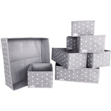 De Huus opvouwbare opbergdoos stof 8-pack in verschillende maten, opberglade, kledingkast, slaapkamer, badkamer, kantoor, kast, opbergdozen, sterren
