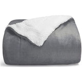 Knuffeldeken, wollige deken, grijs - warme Sherpa deken 150 x 200 cm, dikke bankdeken en woondeken XL, zachte fleecedeken, bankdeken, XL voor de winter