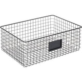 Multifunctionele mand van metaal – opbergmand met tekstveld voor keuken, voorraadkamer enz. – compacte en universele draadmand –