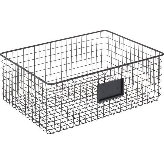 Multifunctionele mand van metaal – opbergmand met tekstveld voor keuken, voorraadkamer enz. – compacte en universele draadmand –