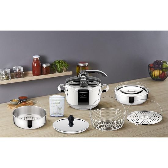 accessoires RVS stoomkorf maat 2, voor snelkookpannen 5 l, RVS 18/10, zilver, Ø18 cm