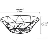 Fruitmand, fruitschaal, fruitmand van metaaldraad voor keuken, fruitschaal voor aanrecht, mand voor fruit, groenten, brood, snacks, keukenhulp (vierkant kort, zwart)