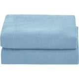 100% katoenen eenpersoonslakenset, eenpersoons hoeslaken 90 x 200 cm, bovenlaken 160 x 280 cm, 1 kussensloop 50 x 80 cm, lichtblauw