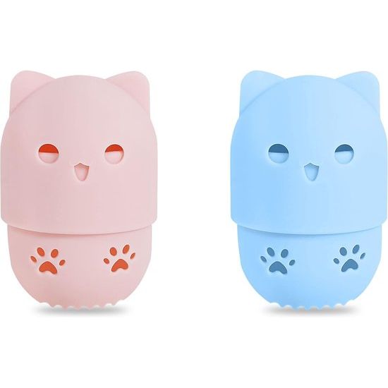 2 stuks Beauty Sponge Travel Case make-up sponshouder, make-up blender spons houder, wasbaar en herbruikbaar, geschikt voor thuis, uitstapjes, reizen enz