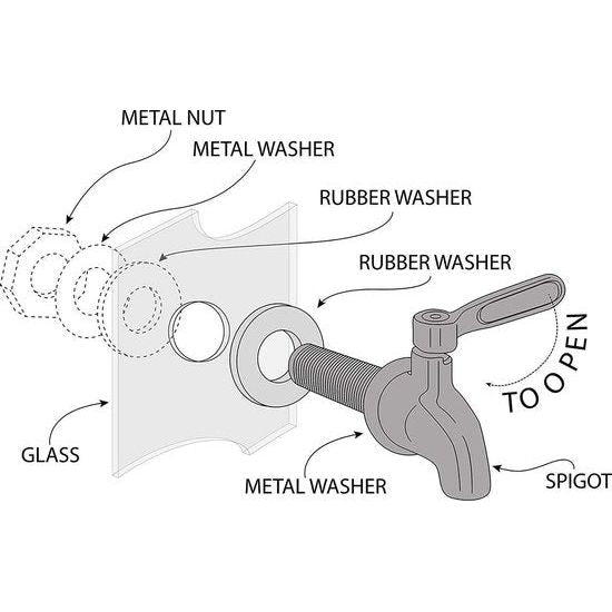 Drankdispenser kraanvervanging kraan roestvrij staal 304 wijnsap twist tapwaterdispenser voor biervat of meiden 16mm