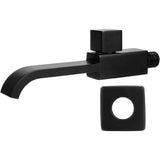 G1/2 Wandkranen Moderne Messing Badkamer Armaturen Kraan Wandmontage Enkele Gat Koud Water Tap voor Keuken Bad Wastafel Matzwart