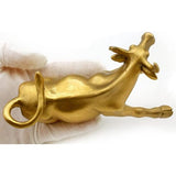 Woondecoratie Gouden koperen stier (Feng Shui) vertegenwoordigt geluk van levensrijkdom, koperen stierbeeldje stierstandbeeld