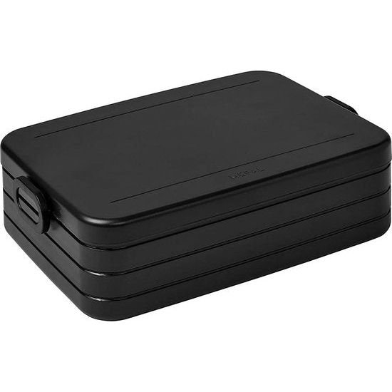 Lunchbox – broodtrommel met vakken, geschikt voor maximaal 4 van 8 boterhammen, TPE/pp/abs, 0 mm black Edition, 1500 ml