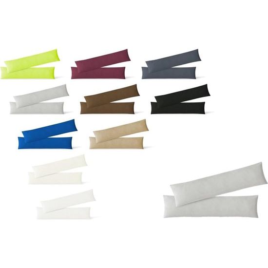 kussensloop, set van 2, voordeelpak met ritssluiting, hoogwaardige kwaliteit, zilver, 40 x 145 cm