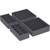 Opbergdoos voor lade, 6-delige set, ondergoed-organizer, lade-organizer, opvouwbare stoffen box voor sokken, ondergoed, beha's, stropdassen en sjaals, rookgrijs