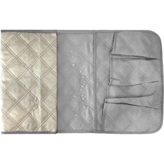 Armleuningorganizer, waterdicht, ruimtebesparend, voor bank of stoel, bed, opbergtas, tv, afstandsbediening, houder voor mobiele telefoon, boek, tijdschriften, potlood (grijs)