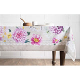 Tafelkleed 160 cm x 220 cm, 100% katoen, decoratief, wasbaar, vierkant tafelblad, tafelkleden voor moederdaggeschenken, keuken, bruiloft, restaurant, pivoine - lente/zomer