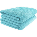 Set van 2 saunahanddoeken, handdoeken, 70 x 200 cm, katoen, azuurblauw