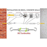 95 stuks staalkabel, RVS staalkabel met ogenhaken, PVC gecoat RVS kabel, staalkabel 2 mm, 304 RVS kabel, tuinkabels (30 m).