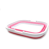 15,5L opvouwbare kuip met handvat - draagbare picknickmand/krater - opvouwbare boodschappentas - ruimtebesparende opbergdoos (roze)